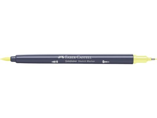 Sketchmarker op alcoholbasis. Marker is voorzien van twee punten: een zachte, flexibele penseelpunt voor grote vlakken en variabele lijndiktes en een finelinerpunt met metalen behuizing (0,6mm) voor contouren en details. Inkt is veegvast, waterbestendig en droogt snel. Hoge dekking door herhaaldelijk aanbrengen van de kleuren en streeploos te blenden. De doppen en de houder zijn gemaakt van 100% gerecycled materiaal en kunnen kleurvariaties vertonen door de productie. Kleur 104 light yellow glaze.