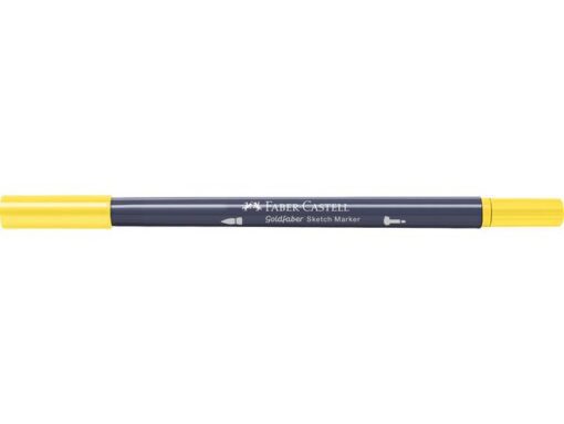 Sketchmarker op alcoholbasis. Marker is voorzien van twee punten: een zachte, flexibele penseelpunt voor grote vlakken en variabele lijndiktes en een finelinerpunt met metalen behuizing (0,6mm) voor contouren en details. Inkt is veegvast, waterbestendig en droogt snel. Hoge dekking door herhaaldelijk aanbrengen van de kleuren en streeploos te blenden. De doppen en de houder zijn gemaakt van 100% gerecycled materiaal en kunnen kleurvariaties vertonen door de productie. Kleur 107 cadmium yellow.