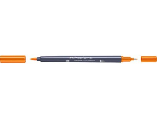Sketchmarker op alcoholbasis. Marker is voorzien van twee punten: een zachte, flexibele penseelpunt voor grote vlakken en variabele lijndiktes en een finelinerpunt met metalen behuizing (0,6mm) voor contouren en details. Inkt is veegvast, waterbestendig en droogt snel. Hoge dekking door herhaaldelijk aanbrengen van de kleuren en streeploos te blenden. De doppen en de houder zijn gemaakt van 100% gerecycled materiaal en kunnen kleurvariaties vertonen door de productie. Kleur 111 cadmium orange.