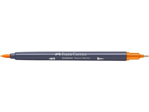 Sketchmarker op alcoholbasis. Marker is voorzien van twee punten: een zachte, flexibele penseelpunt voor grote vlakken en variabele lijndiktes en een finelinerpunt met metalen behuizing (0,6mm) voor contouren en details. Inkt is veegvast, waterbestendig en droogt snel. Hoge dekking door herhaaldelijk aanbrengen van de kleuren en streeploos te blenden. De doppen en de houder zijn gemaakt van 100% gerecycled materiaal en kunnen kleurvariaties vertonen door de productie. Kleur 111 cadmium orange.