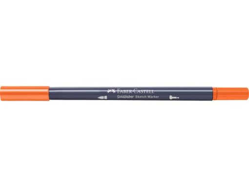 Sketchmarker op alcoholbasis. Marker is voorzien van twee punten: een zachte, flexibele penseelpunt voor grote vlakken en variabele lijndiktes en een finelinerpunt met metalen behuizing (0,6mm) voor contouren en details. Inkt is veegvast, waterbestendig en droogt snel. Hoge dekking door herhaaldelijk aanbrengen van de kleuren en streeploos te blenden. De doppen en de houder zijn gemaakt van 100% gerecycled materiaal en kunnen kleurvariaties vertonen door de productie. Kleur 115 dark cadmium orange.