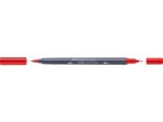 Sketchmarker op alcoholbasis. Marker is voorzien van twee punten: een zachte, flexibele penseelpunt voor grote vlakken en variabele lijndiktes en een finelinerpunt met metalen behuizing (0,6mm) voor contouren en details. Inkt is veegvast, waterbestendig en droogt snel. Hoge dekking door herhaaldelijk aanbrengen van de kleuren en streeploos te blenden. De doppen en de houder zijn gemaakt van 100% gerecycled materiaal en kunnen kleurvariaties vertonen door de productie. Kleur 118 scarlet red.