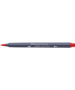 flexibele penseelpunt voor grote vlakken en variabele lijndiktes en een finelinerpunt met metalen behuizing (0