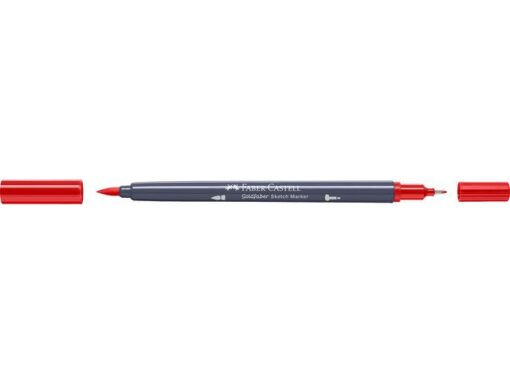 Sketchmarker op alcoholbasis. Marker is voorzien van twee punten: een zachte, flexibele penseelpunt voor grote vlakken en variabele lijndiktes en een finelinerpunt met metalen behuizing (0,6mm) voor contouren en details. Inkt is veegvast, waterbestendig en droogt snel. Hoge dekking door herhaaldelijk aanbrengen van de kleuren en streeploos te blenden. De doppen en de houder zijn gemaakt van 100% gerecycled materiaal en kunnen kleurvariaties vertonen door de productie. Kleur 118 scarlet red.