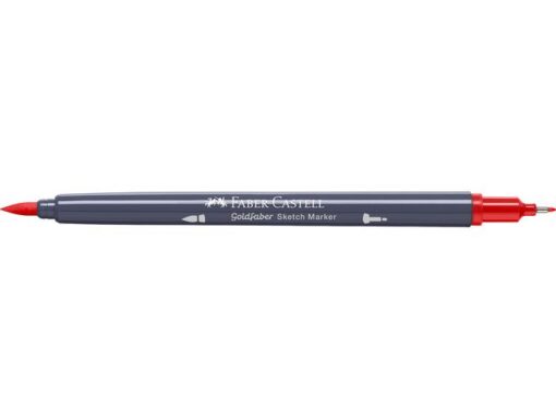 Sketchmarker op alcoholbasis. Marker is voorzien van twee punten: een zachte, flexibele penseelpunt voor grote vlakken en variabele lijndiktes en een finelinerpunt met metalen behuizing (0,6mm) voor contouren en details. Inkt is veegvast, waterbestendig en droogt snel. Hoge dekking door herhaaldelijk aanbrengen van de kleuren en streeploos te blenden. De doppen en de houder zijn gemaakt van 100% gerecycled materiaal en kunnen kleurvariaties vertonen door de productie. Kleur 118 scarlet red.