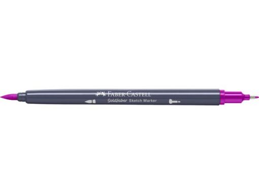 Sketchmarker op alcoholbasis. Marker is voorzien van twee punten: een zachte, flexibele penseelpunt voor grote vlakken en variabele lijndiktes en een finelinerpunt met metalen behuizing (0,6mm) voor contouren en details. Inkt is veegvast, waterbestendig en droogt snel. Hoge dekking door herhaaldelijk aanbrengen van de kleuren en streeploos te blenden. De doppen en de houder zijn gemaakt van 100% gerecycled materiaal en kunnen kleurvariaties vertonen door de productie. Kleur 125 middle purple pink.