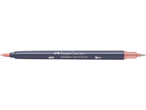 Sketchmarker op alcoholbasis. Marker is voorzien van twee punten: een zachte, flexibele penseelpunt voor grote vlakken en variabele lijndiktes en een finelinerpunt met metalen behuizing (0,6mm) voor contouren en details. Inkt is veegvast, waterbestendig en droogt snel. Hoge dekking door herhaaldelijk aanbrengen van de kleuren en streeploos te blenden. De doppen en de houder zijn gemaakt van 100% gerecycled materiaal en kunnen kleurvariaties vertonen door de productie. Kleur 131 coral.