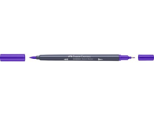 Sketchmarker op alcoholbasis. Marker is voorzien van twee punten: een zachte, flexibele penseelpunt voor grote vlakken en variabele lijndiktes en een finelinerpunt met metalen behuizing (0,6mm) voor contouren en details. Inkt is veegvast, waterbestendig en droogt snel. Hoge dekking door herhaaldelijk aanbrengen van de kleuren en streeploos te blenden. De doppen en de houder zijn gemaakt van 100% gerecycled materiaal en kunnen kleurvariaties vertonen door de productie. Kleur 136 purple violet.