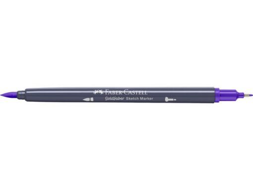 Sketchmarker op alcoholbasis. Marker is voorzien van twee punten: een zachte, flexibele penseelpunt voor grote vlakken en variabele lijndiktes en een finelinerpunt met metalen behuizing (0,6mm) voor contouren en details. Inkt is veegvast, waterbestendig en droogt snel. Hoge dekking door herhaaldelijk aanbrengen van de kleuren en streeploos te blenden. De doppen en de houder zijn gemaakt van 100% gerecycled materiaal en kunnen kleurvariaties vertonen door de productie. Kleur 136 purple violet.