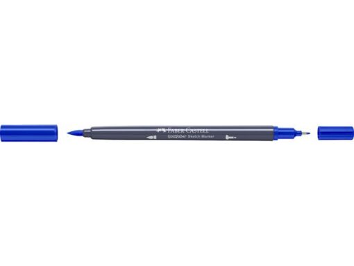 Sketchmarker op alcoholbasis. Marker is voorzien van twee punten: een zachte, flexibele penseelpunt voor grote vlakken en variabele lijndiktes en een finelinerpunt met metalen behuizing (0,6mm) voor contouren en details. Inkt is veegvast, waterbestendig en droogt snel. Hoge dekking door herhaaldelijk aanbrengen van de kleuren en streeploos te blenden. De doppen en de houder zijn gemaakt van 100% gerecycled materiaal en kunnen kleurvariaties vertonen door de productie. Kleur 151 helioblue reddish.