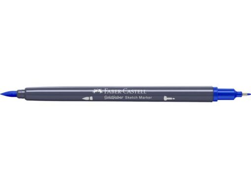Sketchmarker op alcoholbasis. Marker is voorzien van twee punten: een zachte, flexibele penseelpunt voor grote vlakken en variabele lijndiktes en een finelinerpunt met metalen behuizing (0,6mm) voor contouren en details. Inkt is veegvast, waterbestendig en droogt snel. Hoge dekking door herhaaldelijk aanbrengen van de kleuren en streeploos te blenden. De doppen en de houder zijn gemaakt van 100% gerecycled materiaal en kunnen kleurvariaties vertonen door de productie. Kleur 151 helioblue reddish.