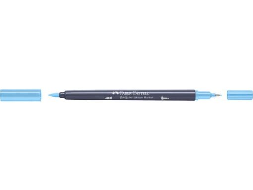 Sketchmarker op alcoholbasis. Marker is voorzien van twee punten: een zachte, flexibele penseelpunt voor grote vlakken en variabele lijndiktes en een finelinerpunt met metalen behuizing (0,6mm) voor contouren en details. Inkt is veegvast, waterbestendig en droogt snel. Hoge dekking door herhaaldelijk aanbrengen van de kleuren en streeploos te blenden. De doppen en de houder zijn gemaakt van 100% gerecycled materiaal en kunnen kleurvariaties vertonen door de productie. Kleur 164 water blue.