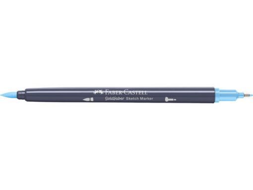 Sketchmarker op alcoholbasis. Marker is voorzien van twee punten: een zachte, flexibele penseelpunt voor grote vlakken en variabele lijndiktes en een finelinerpunt met metalen behuizing (0,6mm) voor contouren en details. Inkt is veegvast, waterbestendig en droogt snel. Hoge dekking door herhaaldelijk aanbrengen van de kleuren en streeploos te blenden. De doppen en de houder zijn gemaakt van 100% gerecycled materiaal en kunnen kleurvariaties vertonen door de productie. Kleur 164 water blue.