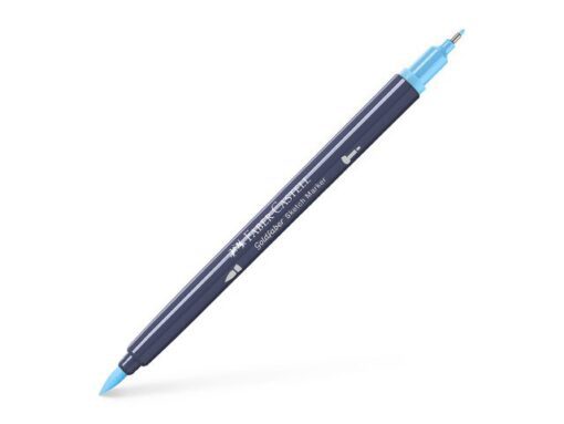Sketchmarker op alcoholbasis. Marker is voorzien van twee punten: een zachte, flexibele penseelpunt voor grote vlakken en variabele lijndiktes en een finelinerpunt met metalen behuizing (0,6mm) voor contouren en details. Inkt is veegvast, waterbestendig en droogt snel. Hoge dekking door herhaaldelijk aanbrengen van de kleuren en streeploos te blenden. De doppen en de houder zijn gemaakt van 100% gerecycled materiaal en kunnen kleurvariaties vertonen door de productie. Kleur 164 water blue.