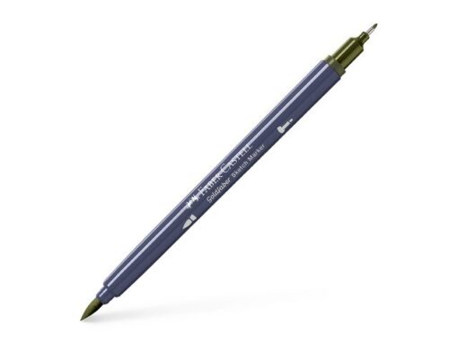 Sketchmarker op alcoholbasis. Marker is voorzien van twee punten: een zachte, flexibele penseelpunt voor grote vlakken en variabele lijndiktes en een finelinerpunt met metalen behuizing (0,6mm) voor contouren en details. Inkt is veegvast, waterbestendig en droogt snel. Hoge dekking door herhaaldelijk aanbrengen van de kleuren en streeploos te blenden. De doppen en de houder zijn gemaakt van 100% gerecycled materiaal en kunnen kleurvariaties vertonen door de productie. Kleur 173 olive green yellowish.