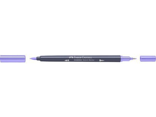 Sketchmarker op alcoholbasis. Marker is voorzien van twee punten: een zachte, flexibele penseelpunt voor grote vlakken en variabele lijndiktes en een finelinerpunt met metalen behuizing (0,6mm) voor contouren en details. Inkt is veegvast, waterbestendig en droogt snel. Hoge dekking door herhaaldelijk aanbrengen van de kleuren en streeploos te blenden. De doppen en de houder zijn gemaakt van 100% gerecycled materiaal en kunnen kleurvariaties vertonen door de productie. Kleur 196 lavender light.