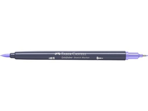 Sketchmarker op alcoholbasis. Marker is voorzien van twee punten: een zachte, flexibele penseelpunt voor grote vlakken en variabele lijndiktes en een finelinerpunt met metalen behuizing (0,6mm) voor contouren en details. Inkt is veegvast, waterbestendig en droogt snel. Hoge dekking door herhaaldelijk aanbrengen van de kleuren en streeploos te blenden. De doppen en de houder zijn gemaakt van 100% gerecycled materiaal en kunnen kleurvariaties vertonen door de productie. Kleur 196 lavender light.