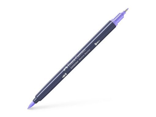 Sketchmarker op alcoholbasis. Marker is voorzien van twee punten: een zachte, flexibele penseelpunt voor grote vlakken en variabele lijndiktes en een finelinerpunt met metalen behuizing (0,6mm) voor contouren en details. Inkt is veegvast, waterbestendig en droogt snel. Hoge dekking door herhaaldelijk aanbrengen van de kleuren en streeploos te blenden. De doppen en de houder zijn gemaakt van 100% gerecycled materiaal en kunnen kleurvariaties vertonen door de productie. Kleur 196 lavender light.