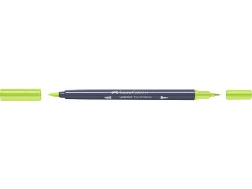 Sketchmarker op alcoholbasis. Marker is voorzien van twee punten: een zachte, flexibele penseelpunt voor grote vlakken en variabele lijndiktes en een finelinerpunt met metalen behuizing (0,6mm) voor contouren en details. Inkt is veegvast, waterbestendig en droogt snel. Hoge dekking door herhaaldelijk aanbrengen van de kleuren en streeploos te blenden. De doppen en de houder zijn gemaakt van 100% gerecycled materiaal en kunnen kleurvariaties vertonen door de productie. Kleur 207 dull lime.