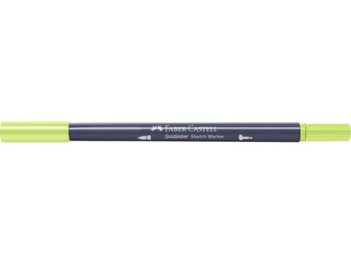 Sketchmarker op alcoholbasis. Marker is voorzien van twee punten: een zachte, flexibele penseelpunt voor grote vlakken en variabele lijndiktes en een finelinerpunt met metalen behuizing (0,6mm) voor contouren en details. Inkt is veegvast, waterbestendig en droogt snel. Hoge dekking door herhaaldelijk aanbrengen van de kleuren en streeploos te blenden. De doppen en de houder zijn gemaakt van 100% gerecycled materiaal en kunnen kleurvariaties vertonen door de productie. Kleur 207 dull lime.