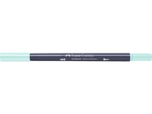 Sketchmarker op alcoholbasis. Marker is voorzien van twee punten: een zachte, flexibele penseelpunt voor grote vlakken en variabele lijndiktes en een finelinerpunt met metalen behuizing (0,6mm) voor contouren en details. Inkt is veegvast, waterbestendig en droogt snel. Hoge dekking door herhaaldelijk aanbrengen van de kleuren en streeploos te blenden. De doppen en de houder zijn gemaakt van 100% gerecycled materiaal en kunnen kleurvariaties vertonen door de productie. Kleur 240 aqua.