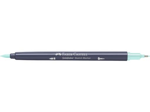 Sketchmarker op alcoholbasis. Marker is voorzien van twee punten: een zachte, flexibele penseelpunt voor grote vlakken en variabele lijndiktes en een finelinerpunt met metalen behuizing (0,6mm) voor contouren en details. Inkt is veegvast, waterbestendig en droogt snel. Hoge dekking door herhaaldelijk aanbrengen van de kleuren en streeploos te blenden. De doppen en de houder zijn gemaakt van 100% gerecycled materiaal en kunnen kleurvariaties vertonen door de productie. Kleur 240 aqua.