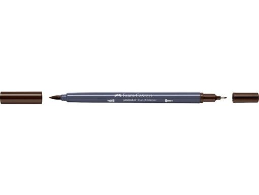 Sketchmarker op alcoholbasis. Marker is voorzien van twee punten: een zachte, flexibele penseelpunt voor grote vlakken en variabele lijndiktes en een finelinerpunt met metalen behuizing (0,6mm) voor contouren en details. Inkt is veegvast, waterbestendig en droogt snel. Hoge dekking door herhaaldelijk aanbrengen van de kleuren en streeploos te blenden. De doppen en de houder zijn gemaakt van 100% gerecycled materiaal en kunnen kleurvariaties vertonen door de productie. Kleur 280 burnt umber.