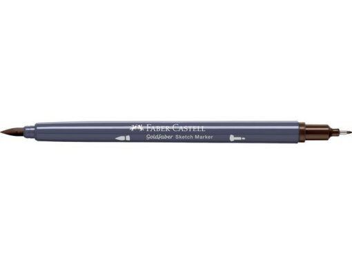 Sketchmarker op alcoholbasis. Marker is voorzien van twee punten: een zachte, flexibele penseelpunt voor grote vlakken en variabele lijndiktes en een finelinerpunt met metalen behuizing (0,6mm) voor contouren en details. Inkt is veegvast, waterbestendig en droogt snel. Hoge dekking door herhaaldelijk aanbrengen van de kleuren en streeploos te blenden. De doppen en de houder zijn gemaakt van 100% gerecycled materiaal en kunnen kleurvariaties vertonen door de productie. Kleur 280 burnt umber.