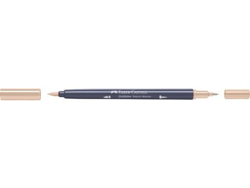 Sketchmarker op alcoholbasis. Marker is voorzien van twee punten: een zachte, flexibele penseelpunt voor grote vlakken en variabele lijndiktes en een finelinerpunt met metalen behuizing (0,6mm) voor contouren en details. Inkt is veegvast, waterbestendig en droogt snel. Hoge dekking door herhaaldelijk aanbrengen van de kleuren en streeploos te blenden. De doppen en de houder zijn gemaakt van 100% gerecycled materiaal en kunnen kleurvariaties vertonen door de productie. Kleur 281 sand.