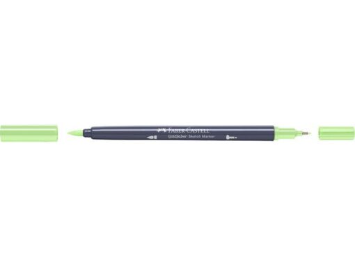 Sketchmarker op alcoholbasis. Marker is voorzien van twee punten: een zachte, flexibele penseelpunt voor grote vlakken en variabele lijndiktes en een finelinerpunt met metalen behuizing (0,6mm) voor contouren en details. Inkt is veegvast, waterbestendig en droogt snel. Hoge dekking door herhaaldelijk aanbrengen van de kleuren en streeploos te blenden. De doppen en de houder zijn gemaakt van 100% gerecycled materiaal en kunnen kleurvariaties vertonen door de productie. Kleur 312 fresh bamboo.