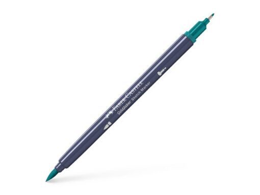 Sketchmarker op alcoholbasis. Marker is voorzien van twee punten: een zachte, flexibele penseelpunt voor grote vlakken en variabele lijndiktes en een finelinerpunt met metalen behuizing (0,6mm) voor contouren en details. Inkt is veegvast, waterbestendig en droogt snel. Hoge dekking door herhaaldelijk aanbrengen van de kleuren en streeploos te blenden. De doppen en de houder zijn gemaakt van 100% gerecycled materiaal en kunnen kleurvariaties vertonen door de productie. Kleur 313 dark cobalt green.