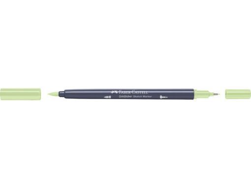 Sketchmarker op alcoholbasis. Marker is voorzien van twee punten: een zachte, flexibele penseelpunt voor grote vlakken en variabele lijndiktes en een finelinerpunt met metalen behuizing (0,6mm) voor contouren en details. Inkt is veegvast, waterbestendig en droogt snel. Hoge dekking door herhaaldelijk aanbrengen van de kleuren en streeploos te blenden. De doppen en de houder zijn gemaakt van 100% gerecycled materiaal en kunnen kleurvariaties vertonen door de productie. Kleur 314 light earth green.
