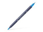 Sketchmarker op alcoholbasis. Marker is voorzien van twee punten: een zachte, flexibele penseelpunt voor grote vlakken en variabele lijndiktes en een finelinerpunt met metalen behuizing (0,6mm) voor contouren en details. Inkt is veegvast, waterbestendig en droogt snel. Hoge dekking door herhaaldelijk aanbrengen van de kleuren en streeploos te blenden. De doppen en de houder zijn gemaakt van 100% gerecycled materiaal en kunnen kleurvariaties vertonen door de productie. Kleur 449 azure blue.
