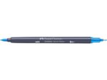 Sketchmarker op alcoholbasis. Marker is voorzien van twee punten: een zachte, flexibele penseelpunt voor grote vlakken en variabele lijndiktes en een finelinerpunt met metalen behuizing (0,6mm) voor contouren en details. Inkt is veegvast, waterbestendig en droogt snel. Hoge dekking door herhaaldelijk aanbrengen van de kleuren en streeploos te blenden. De doppen en de houder zijn gemaakt van 100% gerecycled materiaal en kunnen kleurvariaties vertonen door de productie. Kleur 449 azure blue.