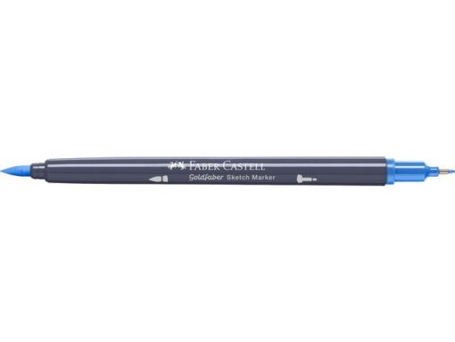Sketchmarker op alcoholbasis. Marker is voorzien van twee punten: een zachte, flexibele penseelpunt voor grote vlakken en variabele lijndiktes en een finelinerpunt met metalen behuizing (0,6mm) voor contouren en details. Inkt is veegvast, waterbestendig en droogt snel. Hoge dekking door herhaaldelijk aanbrengen van de kleuren en streeploos te blenden. De doppen en de houder zijn gemaakt van 100% gerecycled materiaal en kunnen kleurvariaties vertonen door de productie. Kleur 451 saltwater blue.