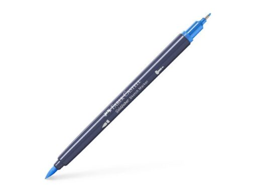 Sketchmarker op alcoholbasis. Marker is voorzien van twee punten: een zachte, flexibele penseelpunt voor grote vlakken en variabele lijndiktes en een finelinerpunt met metalen behuizing (0,6mm) voor contouren en details. Inkt is veegvast, waterbestendig en droogt snel. Hoge dekking door herhaaldelijk aanbrengen van de kleuren en streeploos te blenden. De doppen en de houder zijn gemaakt van 100% gerecycled materiaal en kunnen kleurvariaties vertonen door de productie. Kleur 451 saltwater blue.
