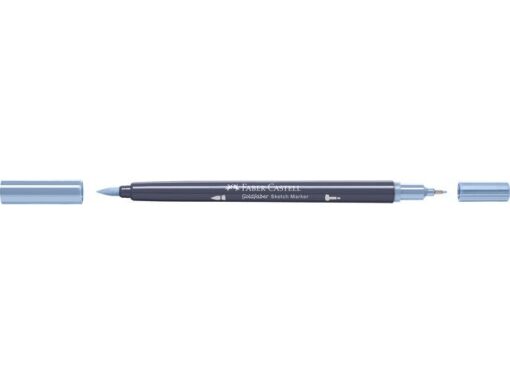 Sketchmarker op alcoholbasis. Marker is voorzien van twee punten: een zachte, flexibele penseelpunt voor grote vlakken en variabele lijndiktes en een finelinerpunt met metalen behuizing (0,6mm) voor contouren en details. Inkt is veegvast, waterbestendig en droogt snel. Hoge dekking door herhaaldelijk aanbrengen van de kleuren en streeploos te blenden. De doppen en de houder zijn gemaakt van 100% gerecycled materiaal en kunnen kleurvariaties vertonen door de productie. Kleur 453 dark pigeon blue.