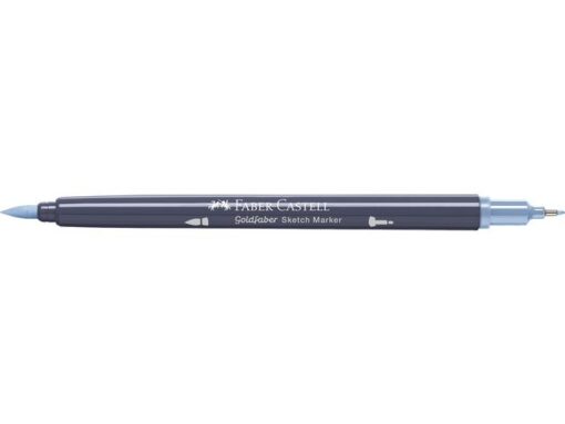 Sketchmarker op alcoholbasis. Marker is voorzien van twee punten: een zachte, flexibele penseelpunt voor grote vlakken en variabele lijndiktes en een finelinerpunt met metalen behuizing (0,6mm) voor contouren en details. Inkt is veegvast, waterbestendig en droogt snel. Hoge dekking door herhaaldelijk aanbrengen van de kleuren en streeploos te blenden. De doppen en de houder zijn gemaakt van 100% gerecycled materiaal en kunnen kleurvariaties vertonen door de productie. Kleur 453 dark pigeon blue.