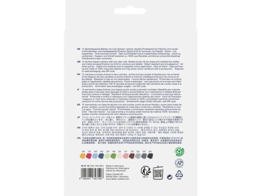 Sketchmarker Faber-Castell Goldfaber etui 12 stuks op       alcoholbasis