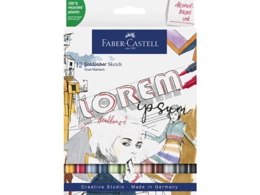 Sketchmarker Faber-Castell Goldfaber etui 12 stuks op       alcoholbasis