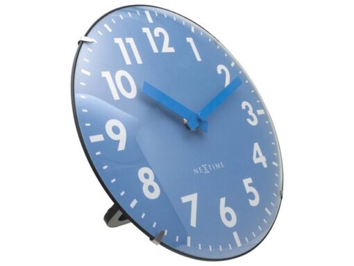 Tafelklok Nextime Duomo Mini 20 cm blauw gebolde glazen     lens