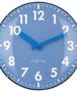 Tafelklok Nextime Duomo Mini 20 cm blauw gebolde glazen     lens