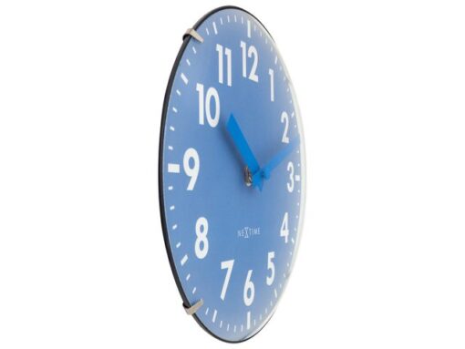 Tafelklok Nextime Duomo Mini 20 cm blauw gebolde glazen     lens
