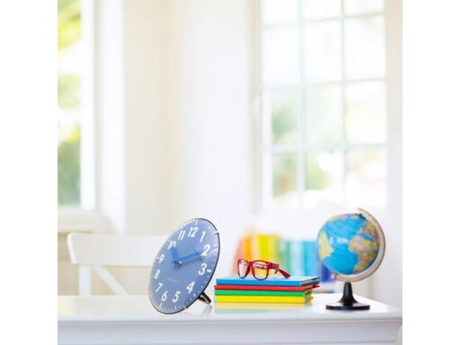Tafelklok Nextime Duomo Mini 20 cm blauw gebolde glazen     lens