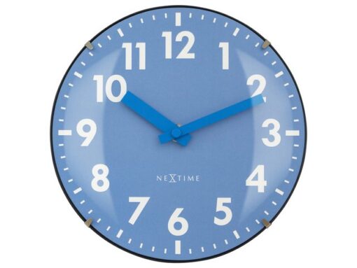 Tafelklok Nextime Duomo Mini 20 cm blauw gebolde glazen     lens