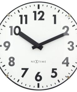 Tafelklok Nextime Duomo Mini 20 cm wit gebolde glazen lens