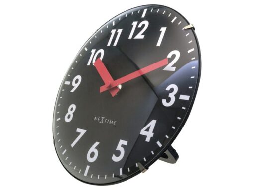 Tafelklok Nextime Duomo Mini 20 cm zwart gebolde glazen lens