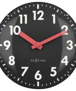 Tafelklok Nextime Duomo Mini 20 cm zwart gebolde glazen lens