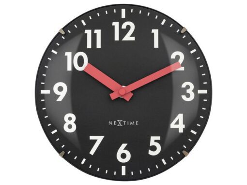 Tafelklok Nextime Duomo Mini 20 cm zwart gebolde glazen lens