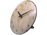 Tafelklok Nextime Edge Wood Mini 20 cm houtkleurig gebolde  glazen lens